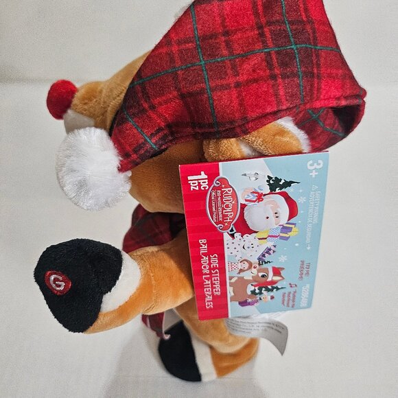 Rudolph The Red Nosed Reindeer Side-Stepper Musical Plush Toy by Gemmy With Tag - Picture 5 of 7